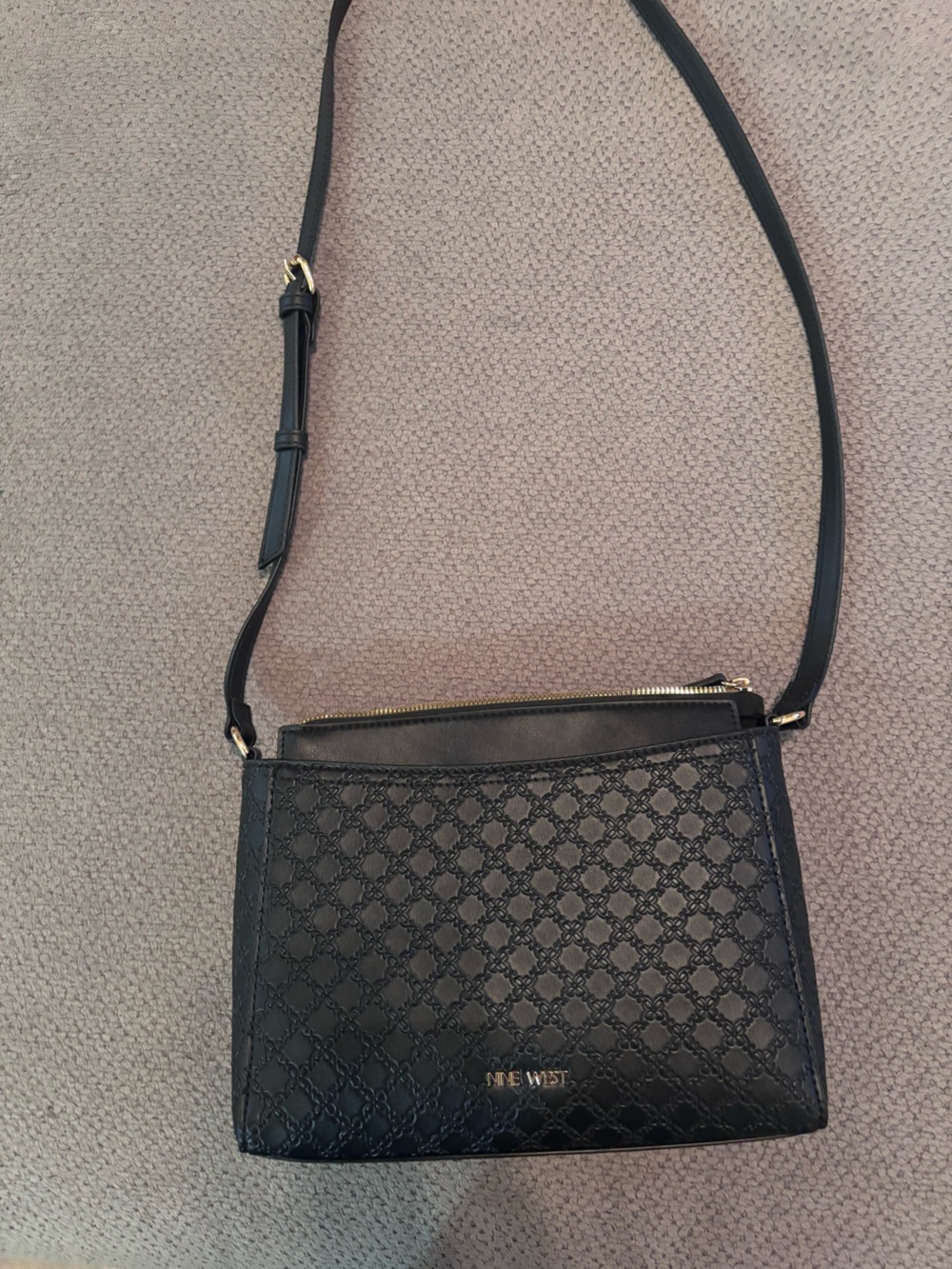 Nine West Black Embossed Crossbody Bag